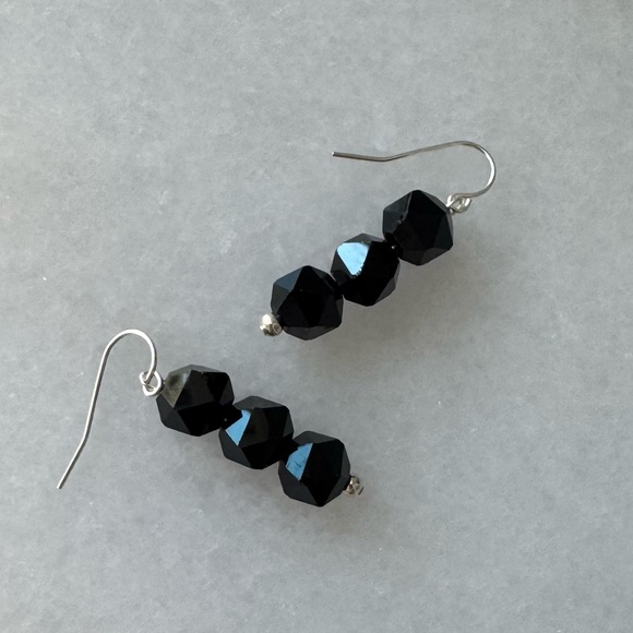 NWOT Sundance Sleeping Flame Earrings Black Onyx Sterling Silver